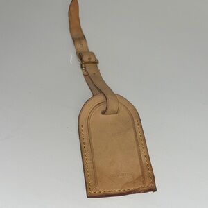 Louis Vuitton Beige Leather Luggage Tag